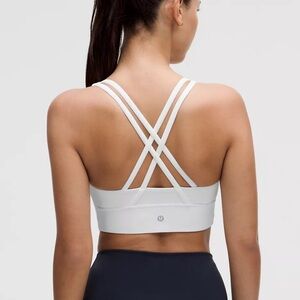 Lululemon Energy Longline Sports Bra White Strappy
